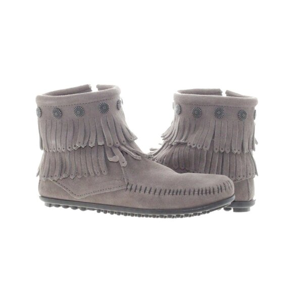 Minnetonka Hi Top Back Zip Boot Grey 291T Women's Boot - Picture 4 of 4